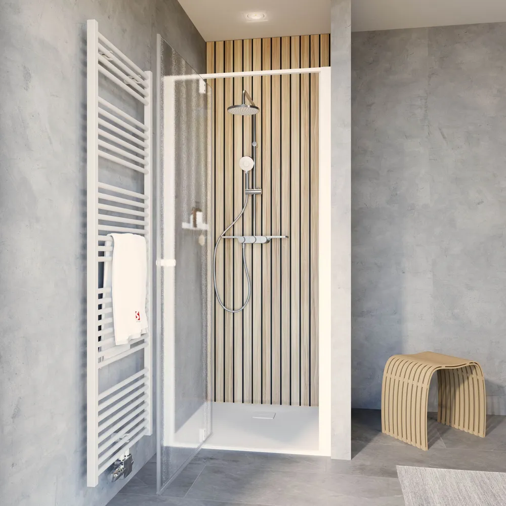 800 mm, 2000 mm, Mattweiß, Bella (Chinchilla-Struktur), versiegelt, Anschlag: links